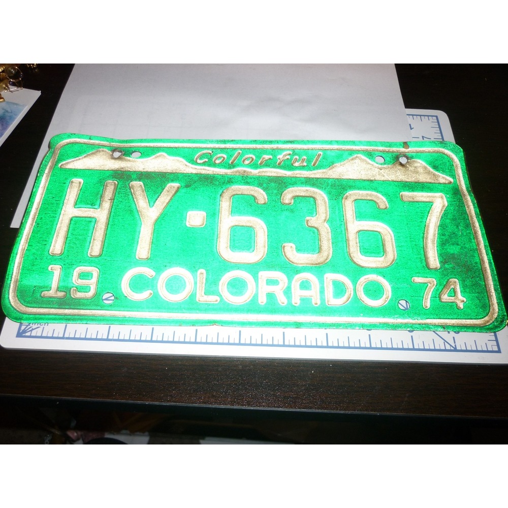 1974 Colorado License Plate HY 6367 Colorful Vintage Metal Sign
